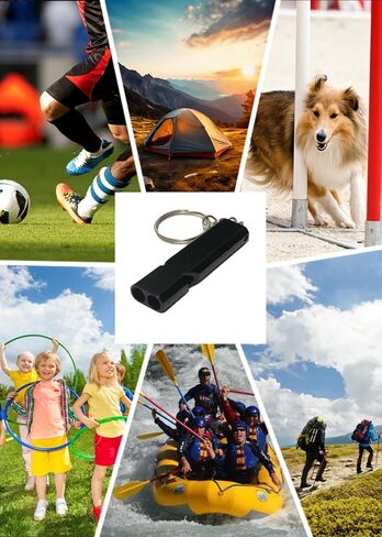 6 قطع من صفارات الإنقاذ الطارئة، مع سلسلة مفاتيح قصيرة للتنزه في الهواء الطلق، وركوب القوارب وصيد الأسماك، وإشارة إنقاذ الأطفال، صفارة نجاة ثلاثية الأنبوب مزدوجة in Kuwait