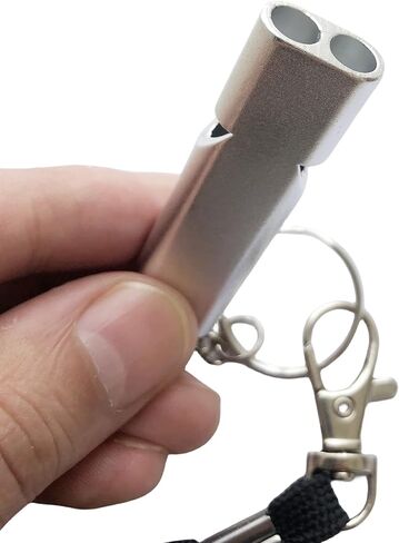 6 قطع من صفارات الإنقاذ الطارئة، مع سلسلة مفاتيح قصيرة للتنزه في الهواء الطلق، وركوب القوارب وصيد الأسماك، وإشارة إنقاذ الأطفال، صفارة نجاة ثلاثية الأنبوب مزدوجة in Kuwait