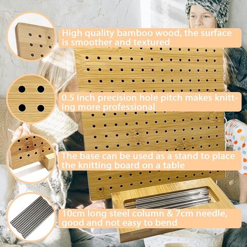 لوحة القطع لحياكة الكروشيه، لوحة القطع المربعة للجدة مع مجموعة حامل قابلة للتعديل و15 دبوسًا من الفولاذ المقاوم للصدأ، سجادات للحياكة، هدية للأم والجدة in Kuwait