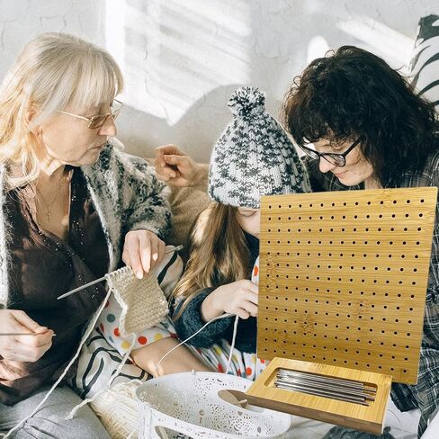 لوحة القطع لحياكة الكروشيه، لوحة القطع المربعة للجدة مع مجموعة حامل قابلة للتعديل و15 دبوسًا من الفولاذ المقاوم للصدأ، سجادات للحياكة، هدية للأم والجدة in Kuwait