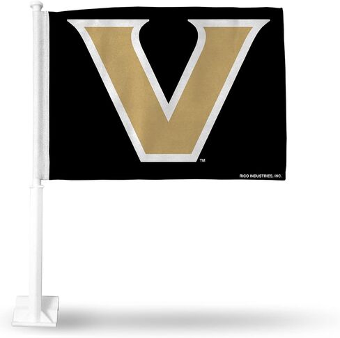 Rico Industries NCAA Vanderbilt Commodores Standard Double Sided Double Sided Car Flag - 16" x 19" - Strong Pole That Hooks onto Car/Truck/Automobile in Saudi Arabia
