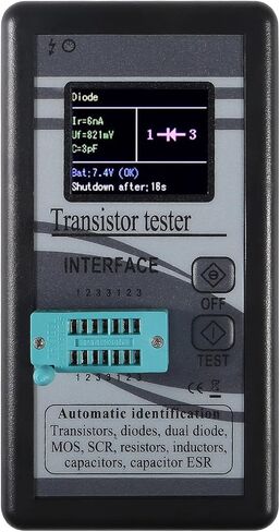 جهاز اختبار الترانزستور، جهاز اختبار مكثف الترانزستور Mosfet، Mega328 NPN PNP ترانزستور الصمام الثنائي المقاوم مغو السعة MOS SCR ESR متر كاشف المدقق التلقائي in Saudi Arabia