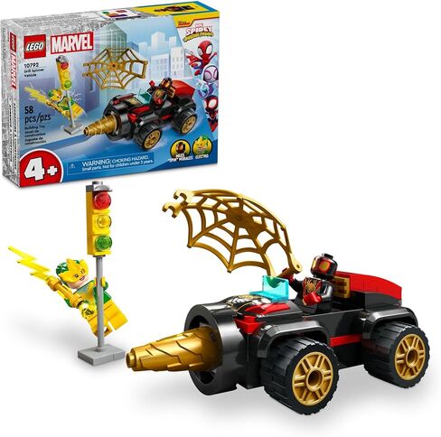 LEGO Marvel Drill Spinner Vehicle, Miles Morales Spin Car with 2 Minifigures, Marvel Toy from Disney+ TV Series Spidey and His Amazing Friends, Gift for Kids, Spider-Man Toy for 4-6 Year Olds, 10792 in Saudi Arabia