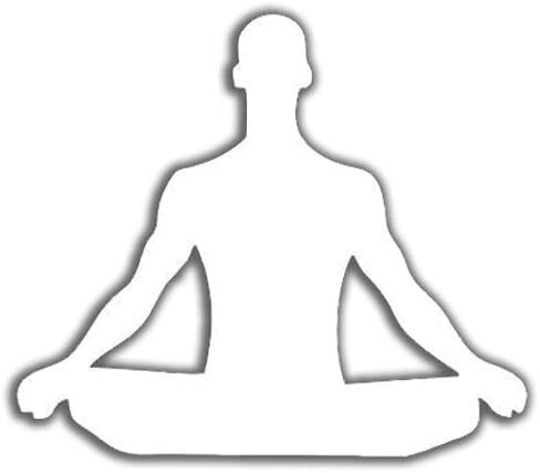 Namaste Meditate Person Vinyl Decal Sticker | Cars Trucks Vans Walls Laptops Cups | White | 5.5 inches | KCD1002 in Saudi Arabia