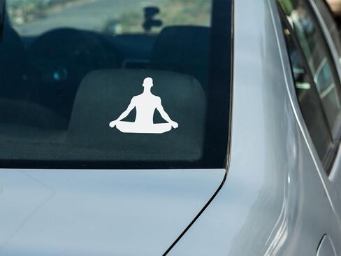Namaste Meditate Person Vinyl Decal Sticker | Cars Trucks Vans Walls Laptops Cups | White | 5.5 inches | KCD1002 in Saudi Arabia