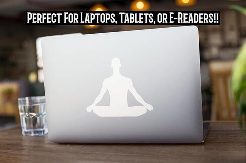 Namaste Meditate Person Vinyl Decal Sticker | Cars Trucks Vans Walls Laptops Cups | White | 5.5 inches | KCD1002 in Saudi Arabia