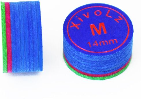 2PCS 9-Layer Pigskin Leather Pool Cue Tips - Perfect Elasticity and Full Grip for Precision Shots (14mm M) in Saudi Arabia
