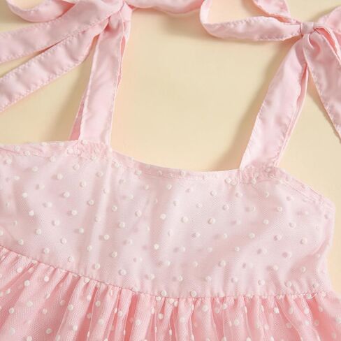 Toddler Baby Girl Summer Boho Dress Solid Color Spaghetti Strap Square Neck Tulle Dress Kids Beach Sundress in Saudi Arabia