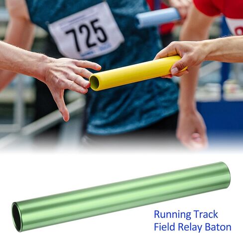 عصا مسار التتابع - أنبوب مجوف من سبائك الألومنيوم الناعم، يمكن وضعه على بناء الفريق/سباقات التتابع (1.5 بوصة × 11.8 بوصة، أخضر) in Kuwait