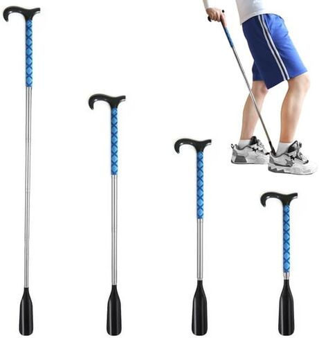 Portable Shoe Horn Long Handle, 13.78-34.5 Inch Telescopic Shoe Horn for Seniors, Men, Women and Kids, Adjustable Length Dressing Aid Stick Shoe Tongue, Lazy Shoe Helper for Boots and Shoes in Saudi Arabia