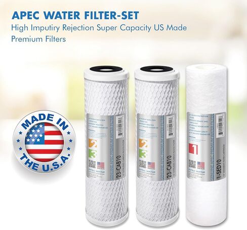 APEC Water Systems RO-90 Ultimate Series Top Tier Supreme Certified High Output 90 GPD، صنبور كروم ومجموعة تركيب صانع الثلج ICEMAKER-KIT-38-14-RO-A، مجموعة من 3 قطع، أبيض in Kuwait