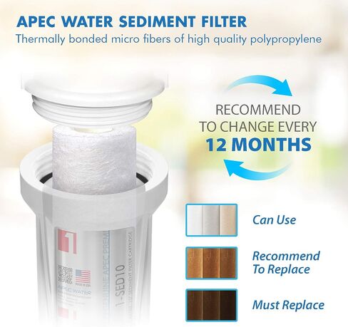 APEC Water Systems RO-90 Ultimate Series Top Tier Supreme Certified High Output 90 GPD، صنبور كروم ومجموعة تركيب صانع الثلج ICEMAKER-KIT-38-14-RO-A، مجموعة من 3 قطع، أبيض in Kuwait