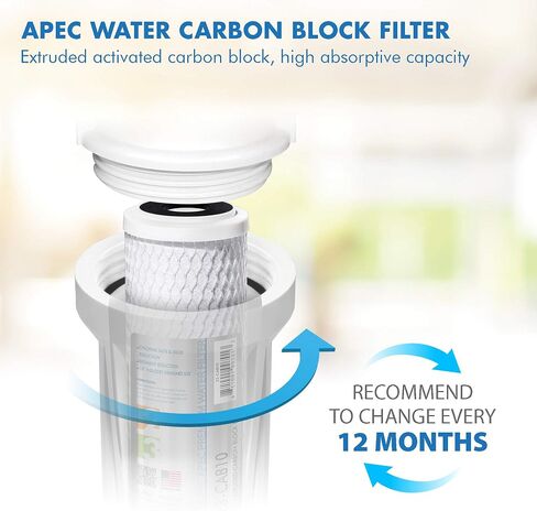APEC Water Systems RO-90 Ultimate Series Top Tier Supreme Certified High Output 90 GPD، صنبور كروم ومجموعة تركيب صانع الثلج ICEMAKER-KIT-38-14-RO-A، مجموعة من 3 قطع، أبيض in Kuwait