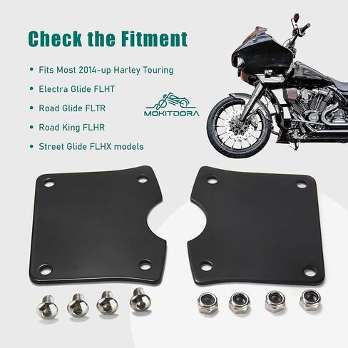 مجموعة محول رفع دعامات رفع الحاجز الأمامي من MokitDora متوافقة مع عجلة 23 بوصة 2014-Up Harley Touring Electra Street Road Glide FLHT FLTR Road King FLHR FLHX، أسود in Saudi Arabia