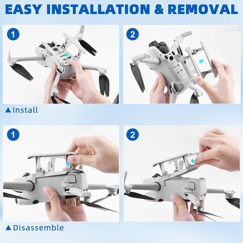 ملحقات معدات الهبوط Mini 4 Pro، مجموعة أدوات حماية حامل الساق القابلة للطي لطائرة DJI Mini 4 Pro RC بدون طيار - سهلة التخزين، لا حاجة للتفكيك in Kuwait