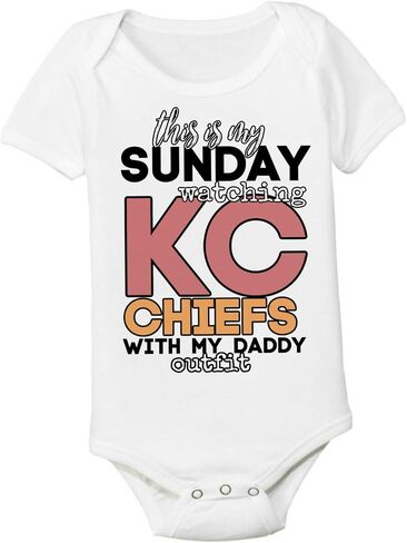 Kansas Football Shirt Pastel 12-18 Months Baby Daddy Dad Bodysuit Onesie Sunday Toddler Kids Tshirt Tee Fathers Christmas Kansas City KC Gift KCDADPAS1218SS in Saudi Arabia
