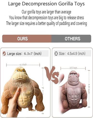 ألعاب فيدجيت، لعبة غوريلا الضغط المملوءة بالرمال المضحكة، ألعاب ضغط على شكل قرد من اللاتكس الناعم للبالغين والأطفال، لعبة مرنة قابلة للتمدد لتخفيف التوتر والقلق، هدايا مبتكرة لأعياد الميلاد والعطلات in Kuwait