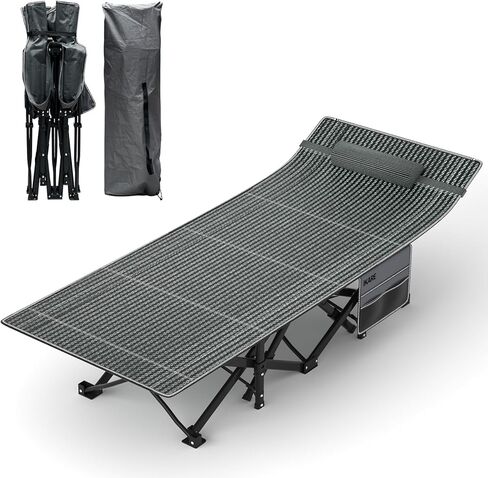 IKARE Folding Camping Cot for Adults,Extra Wide Sleeping Cot with Carry Bag,Oversized Camping Bed Support 900Lbs Portable for Outdoor Camping/Office/Home in Kuwait