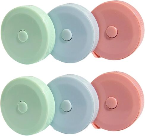 6 حزمة شريط قياس شريط قياس لقياسات الجسم النسيج الخياطة خياط القماش الحياكة الحرفية قياسات فقدان الوزن قابل للسحب 60 بوصة 1.5 متر، زر صغير مزدوج الجوانب شريط قياس in Kuwait