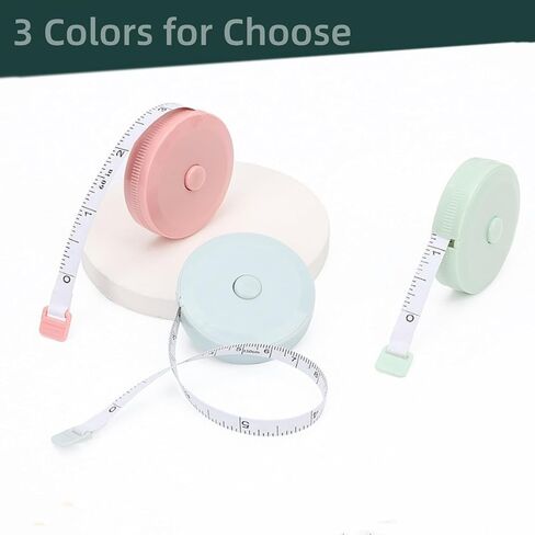 6 حزمة شريط قياس شريط قياس لقياسات الجسم النسيج الخياطة خياط القماش الحياكة الحرفية قياسات فقدان الوزن قابل للسحب 60 بوصة 1.5 متر، زر صغير مزدوج الجوانب شريط قياس in Kuwait