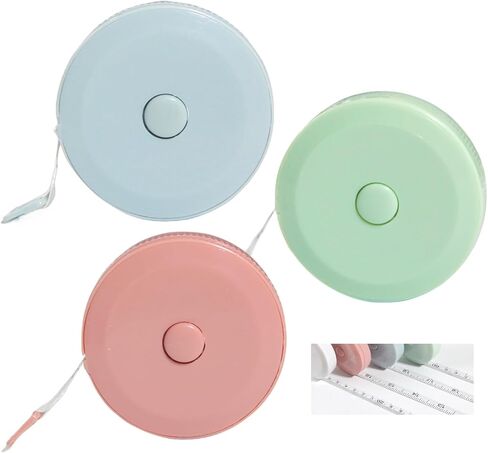 6 حزمة شريط قياس شريط قياس لقياسات الجسم النسيج الخياطة خياط القماش الحياكة الحرفية قياسات فقدان الوزن قابل للسحب 60 بوصة 1.5 متر، زر صغير مزدوج الجوانب شريط قياس in Kuwait