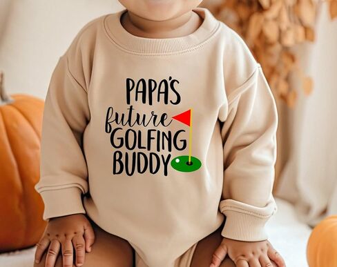 إعلان الحمل الخاص بـ Daddy’s Future Golfing Buddy يكشف عن بدلة رياضية في المستقبل هدية لاعب الجولف من Papa's Golfing Buddy Romper (6-12 شهرًا، Papa Golfing Buddy مطبوع بأكمام قصيرة) in Kuwait