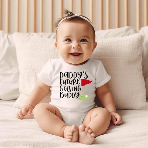 إعلان الحمل الخاص بـ Daddy’s Future Golfing Buddy يكشف عن بدلة رياضية في المستقبل هدية لاعب الجولف من Papa's Golfing Buddy Romper (6-12 شهرًا، Papa Golfing Buddy مطبوع بأكمام قصيرة) in Kuwait