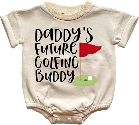 إعلان الحمل الخاص بـ Daddy’s Future Golfing Buddy يكشف عن بدلة رياضية في المستقبل هدية لاعب الجولف من Papa's Golfing Buddy Romper (6-12 شهرًا، Papa Golfing Buddy مطبوع بأكمام قصيرة) in Kuwait