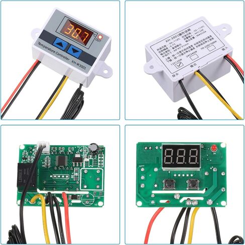 XH-W3001 Digital LED Temperature Controller Module Digital Thermostat Switch with Waterproof Probe Programmable Heating Cooling Electronic Thermostat Range from -50℃ to 110℃ (12V 10A 120W) (2 Pieces) in Saudi Arabia