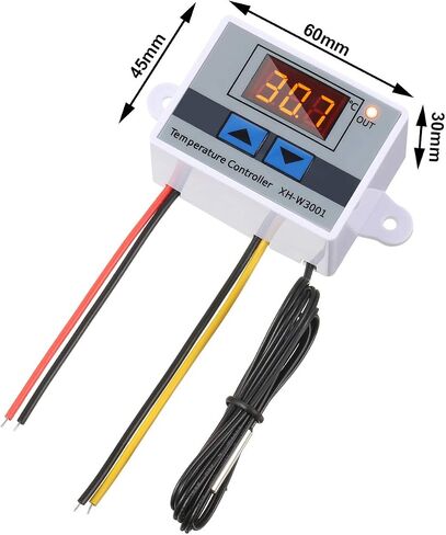 XH-W3001 Digital LED Temperature Controller Module Digital Thermostat Switch with Waterproof Probe Programmable Heating Cooling Electronic Thermostat Range from -50℃ to 110℃ (12V 10A 120W) (2 Pieces) in Saudi Arabia