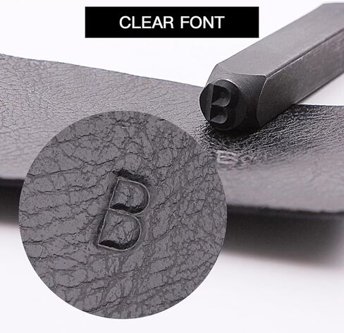 مجموعة طوابع الحروف والأرقام مقاس 5/16 بوصة (8 مم)، مجموعة طوابع معدنية من الفولاذ الكربوني مكونة من 36 قطعة، مجموعة تثقيب أبجدية رقمية مع علبة خشبية، للمعادن والمجوهرات والجلود والخشب in Kuwait