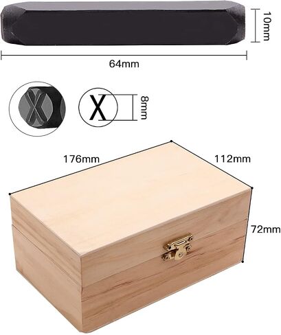 5/16 inch (8mm) Letter and Number Stamp Set, 36-Piece Carbon Steel Metal Stamp Set, alphanumeric Punching Set with Wooden case, for Metal, Jewelry, Leather, Wood in Saudi Arabia