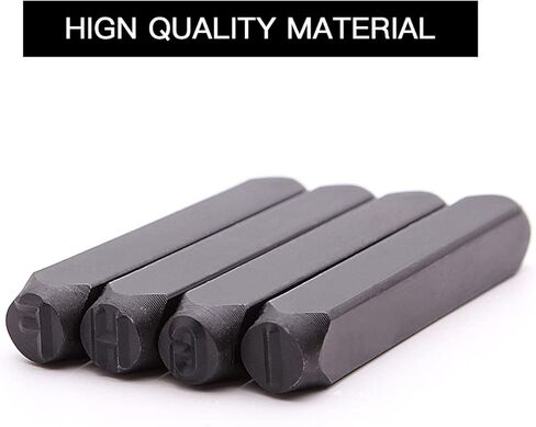 مجموعة طوابع الحروف والأرقام مقاس 5/16 بوصة (8 مم)، مجموعة طوابع معدنية من الفولاذ الكربوني مكونة من 36 قطعة، مجموعة تثقيب أبجدية رقمية مع علبة خشبية، للمعادن والمجوهرات والجلود والخشب in Kuwait