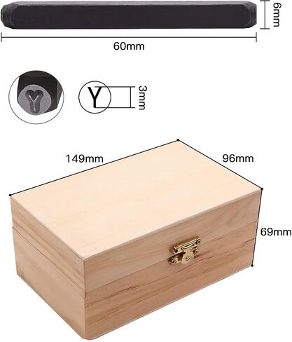 5/16 inch (8mm) Letter and Number Stamp Set, 36-Piece Carbon Steel Metal Stamp Set, alphanumeric Punching Set with Wooden case, for Metal, Jewelry, Leather, Wood in Saudi Arabia