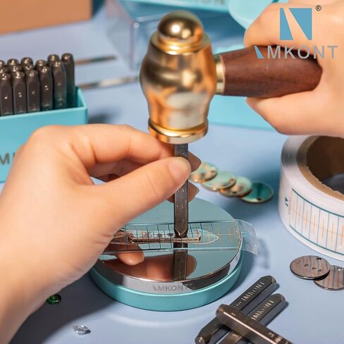 1/8inch 3mm Number and Letter Metal Stamp 63pcs with Metal Bench Block Metal Hammer Set A-Z & a-z &0-9 & Metal Bench Block (Silver) in Saudi Arabia