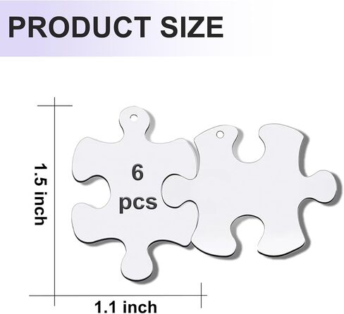 6Pcs Blank Stamping Tags,Blank Matching Puzzle Necklace,Engraving Blank Name Tags Metal Stainless Steel Laser Engravable Patterns as Pet Tags,Key Tags,Dog Tags in Kuwait