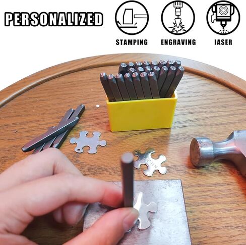 6Pcs Blank Stamping Tags,Blank Matching Puzzle Necklace,Engraving Blank Name Tags Metal Stainless Steel Laser Engravable Patterns as Pet Tags,Key Tags,Dog Tags in Kuwait