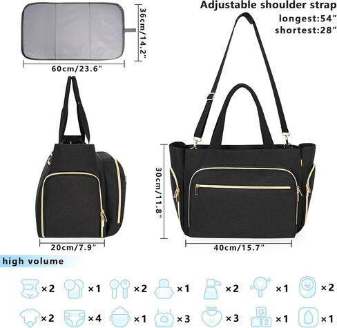 حقيبة مضخة الثدي من توريبيو لـ Spectra S1/S2، Medela، Rainyb، Elvie، Evenflo، حقيبة حمل الحفاضات للأمهات المرضعات مع حقيبة كمبيوتر محمول مقاس 15 بوصة ووسادة تغيير الحفاضات in Kuwait