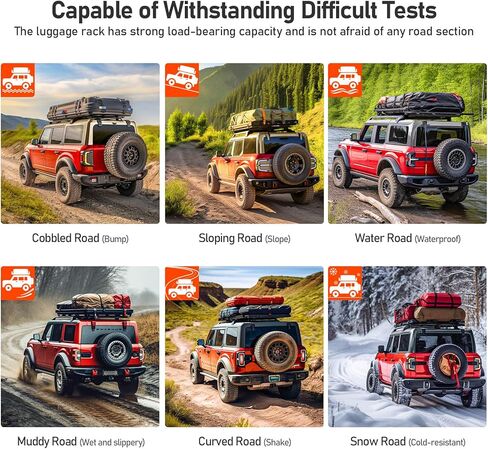 قضبان متقاطعة لحامل السقف متوافقة مع Ford Bronco 2021 2022 2023، قضبان متقاطعة على السطح مناسبة لملحقات Bronco ذات 4 أبواب، سطح صلب ذو 4 أبواب، سعة تحميل العارضة لحامل الأمتعة على الجليد لدراجة الكاياك in Kuwait