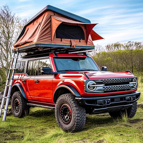 قضبان متقاطعة لحامل السقف متوافقة مع Ford Bronco 2021 2022 2023، قضبان متقاطعة على السطح مناسبة لملحقات Bronco ذات 4 أبواب، سطح صلب ذو 4 أبواب، سعة تحميل العارضة لحامل الأمتعة على الجليد لدراجة الكاياك in Kuwait