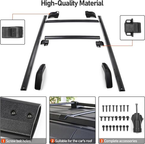 قضبان متقاطعة لحامل السقف متوافقة مع Ford Bronco 2021 2022 2023، قضبان متقاطعة على السطح مناسبة لملحقات Bronco ذات 4 أبواب، سطح صلب ذو 4 أبواب، سعة تحميل العارضة لحامل الأمتعة على الجليد لدراجة الكاياك in Kuwait
