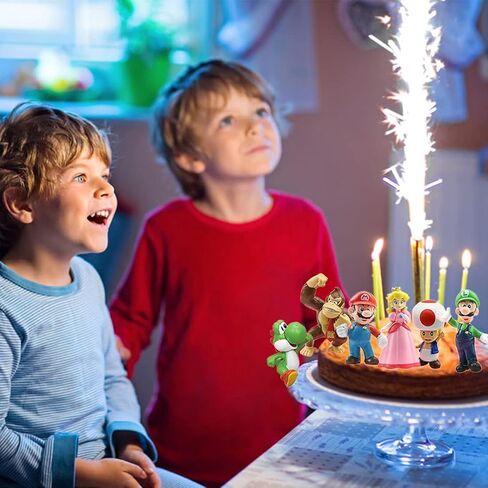 6 عبوات من ألعاب فيلم ماريو - (5 بوصات) شخصيات ماريو بروس أكشن الأميرة الخوخ - ألعاب ماريو للأولاد من 4 إلى 6 سنوات in Kuwait