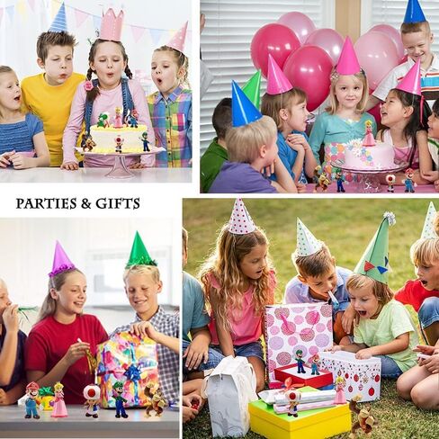 6 عبوات من ألعاب فيلم ماريو - (5 بوصات) شخصيات ماريو بروس أكشن الأميرة الخوخ - ألعاب ماريو للأولاد من 4 إلى 6 سنوات in Kuwait