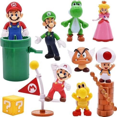 6 Pack Mario Movie Toys-(5 inch) Mario Bros Action Figures Princess Peach Toy -Mario Toys for Boys 4-6 in Saudi Arabia