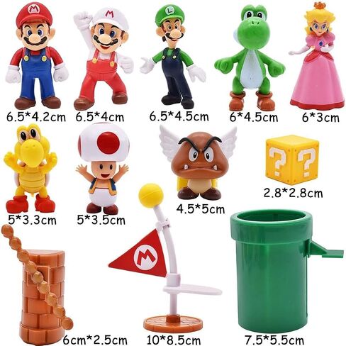 6 Pack Mario Movie Toys-(5 inch) Mario Bros Action Figures Princess Peach Toy -Mario Toys for Boys 4-6 in Saudi Arabia