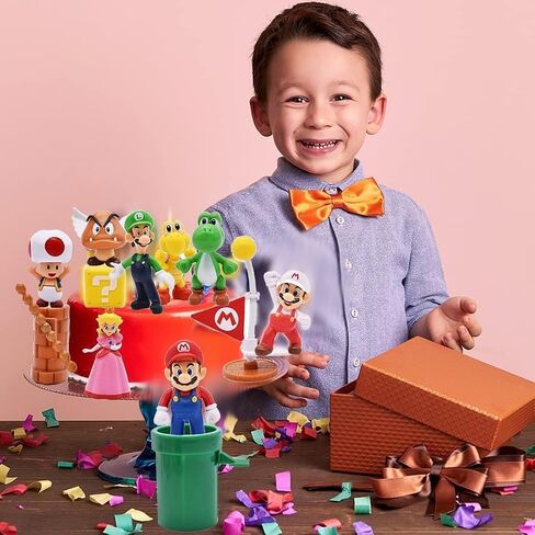 6 Pack Mario Movie Toys-(5 inch) Mario Bros Action Figures Princess Peach Toy -Mario Toys for Boys 4-6 in Saudi Arabia