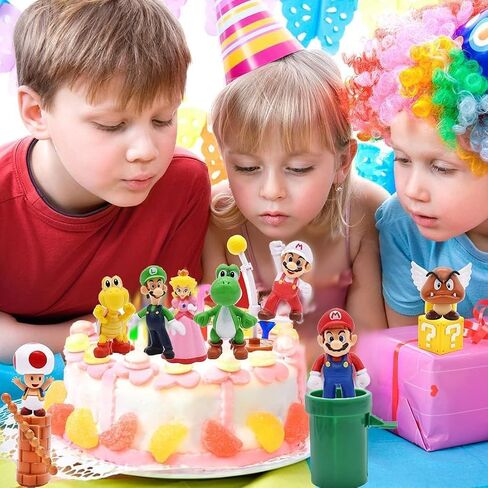 6 Pack Mario Movie Toys-(5 inch) Mario Bros Action Figures Princess Peach Toy -Mario Toys for Boys 4-6 in Saudi Arabia