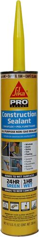 SIKA Sikaflex Construction Sealant - White, All-Purpose Polyurethane for Joints 1/2" or Smaller - 10.1 fl. oz - Weatherproof, High Elasticity, Paintable, Strong Adhesion (Pack of 12) in Kuwait