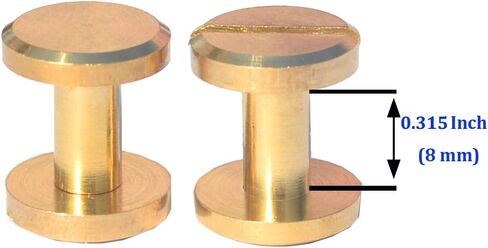 DGOL 12 Pairs Brass Backscrews with Hole Punch Golden Leather Fasteners Sturdy Binding Rivets Belt Strap Collar Back Screws Length (0.158 inch) in Saudi Arabia