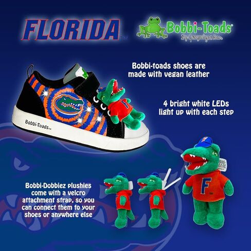 حذاء رياضي مضاء من جامعة Bobbi-Toads في فلوريدا مع التميمة ألبرت (طفل صغير/طفل صغير) باللونين الأزرق والبرتقالي in Kuwait